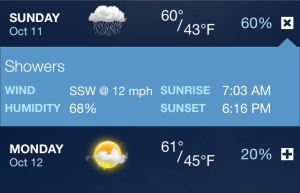 Not the race day weather I'm hoping for!